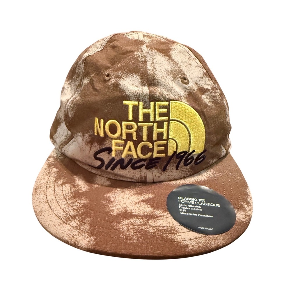 The North Face Spellout Logo Hat Green Urban Camo Flat Rim Gorpcore Streetwear
